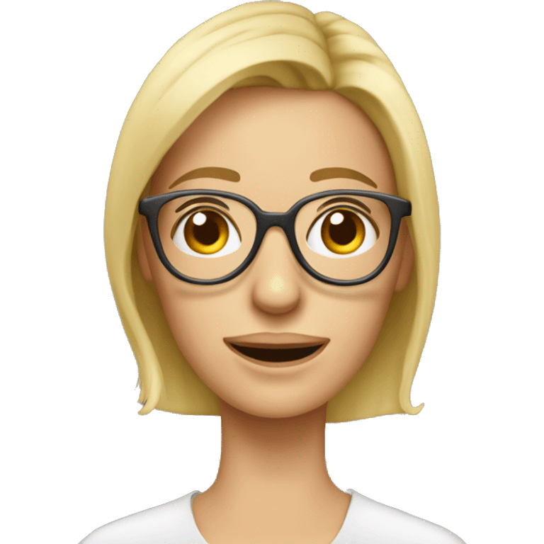 Blonde Frau Schulterlange haar mit dud mit Brille  emoji