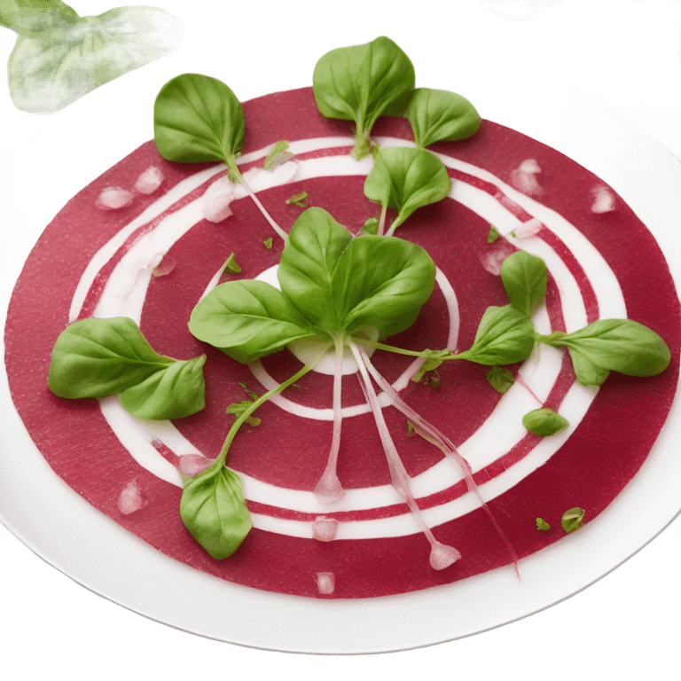 carpaccio from beets on a white plate emoji