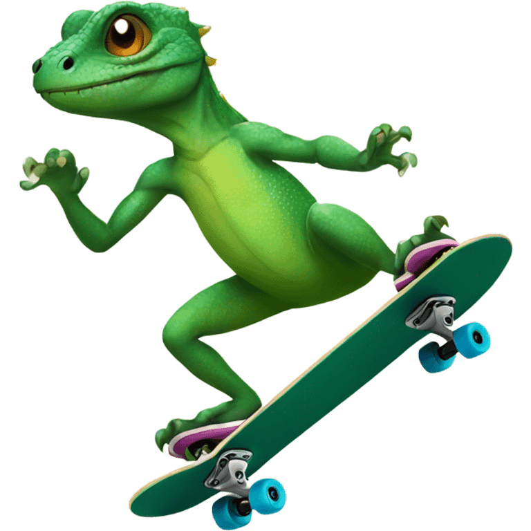 Lizard skateboarding emoji