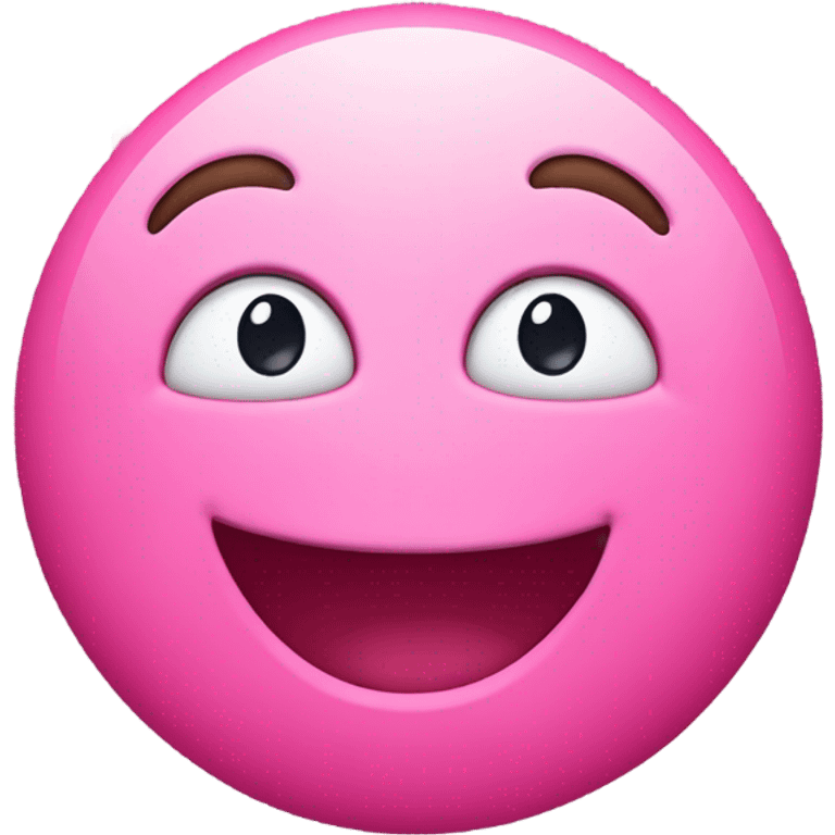 Pink laughing face emoji