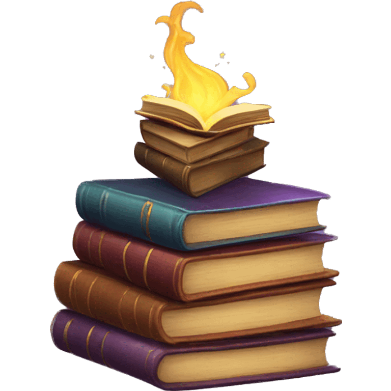 pile of magic spell books emoji