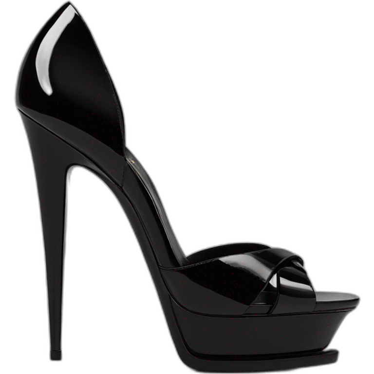 YSL TRIBUTE heel SANDAL black PATENT LEATHER emoji