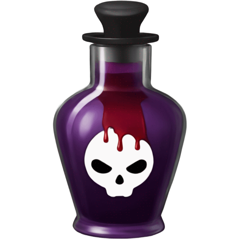 a stylish potion bottle with blood and a gothic lid, perfect for a vampire girl theme." emoji