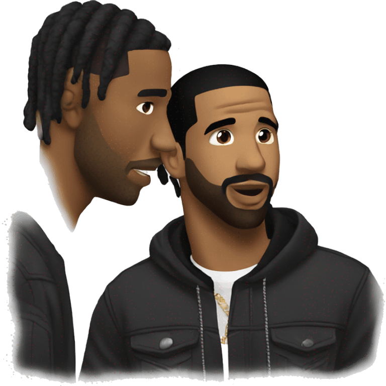 Travis Scott talking to Drake emoji