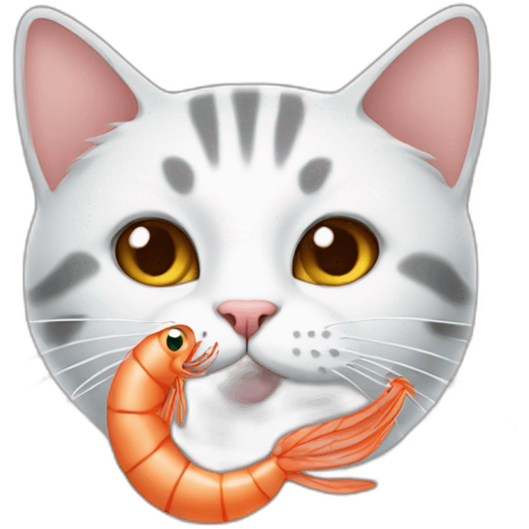 Cat with shrimp emoji