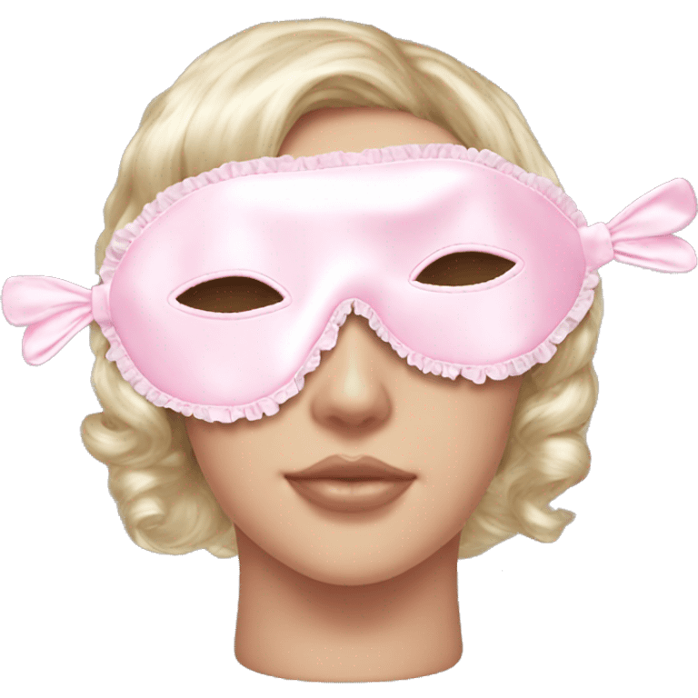 Light pink Frilly satin sleep mask no eyes emoji