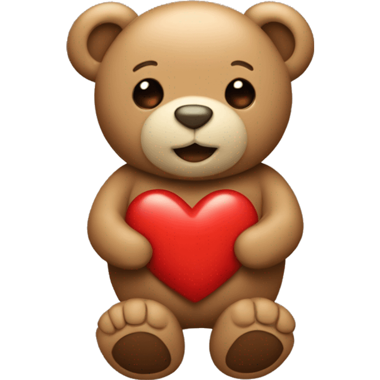 Heart in light brown with a teddy in the side emoji