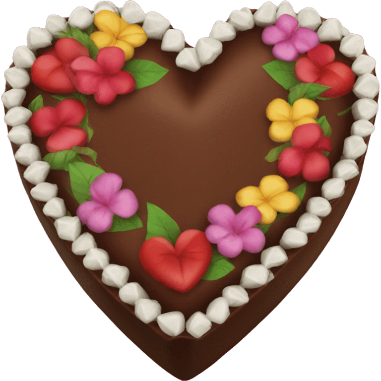 Heart Box of chocolate with lei emoji