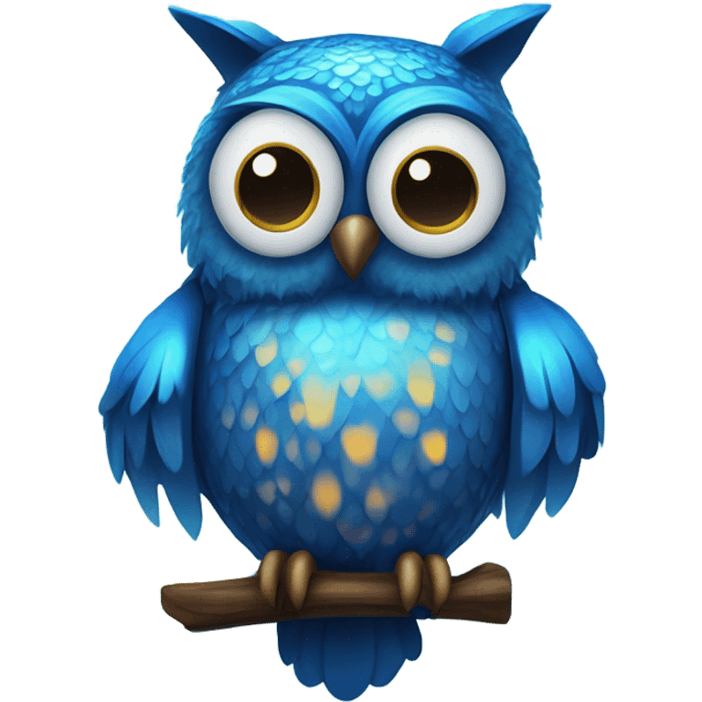 Blue disco owl emoji