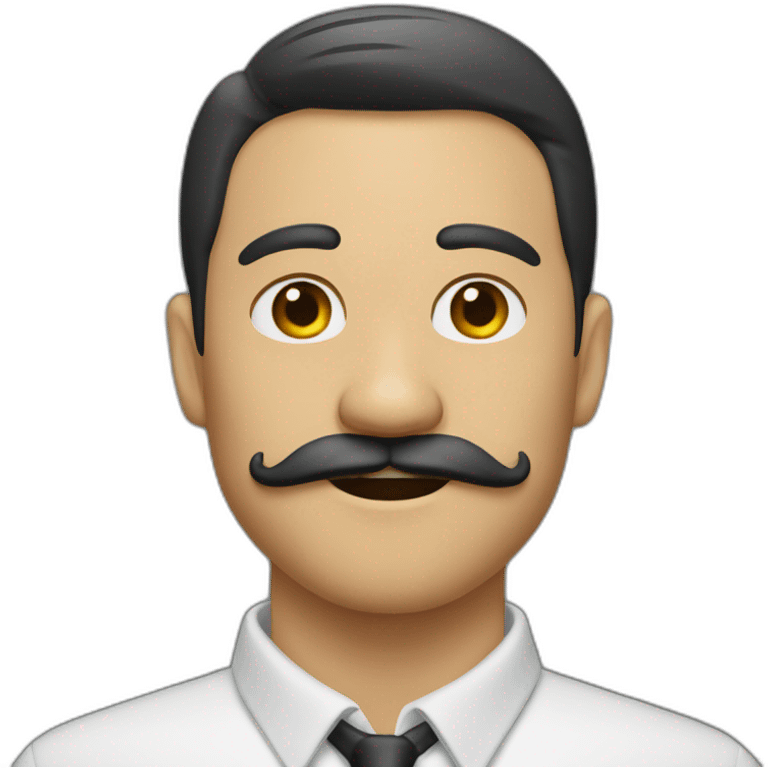 Odontólogo hombre de 27 años sin bigote emoji