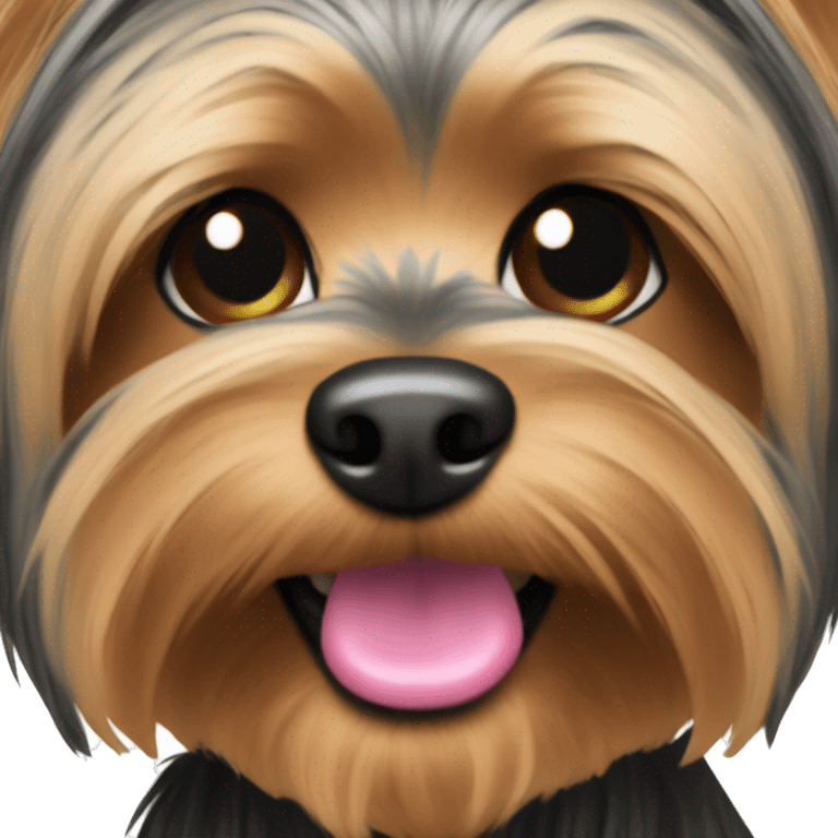 A Yorkie with pink feet emoji