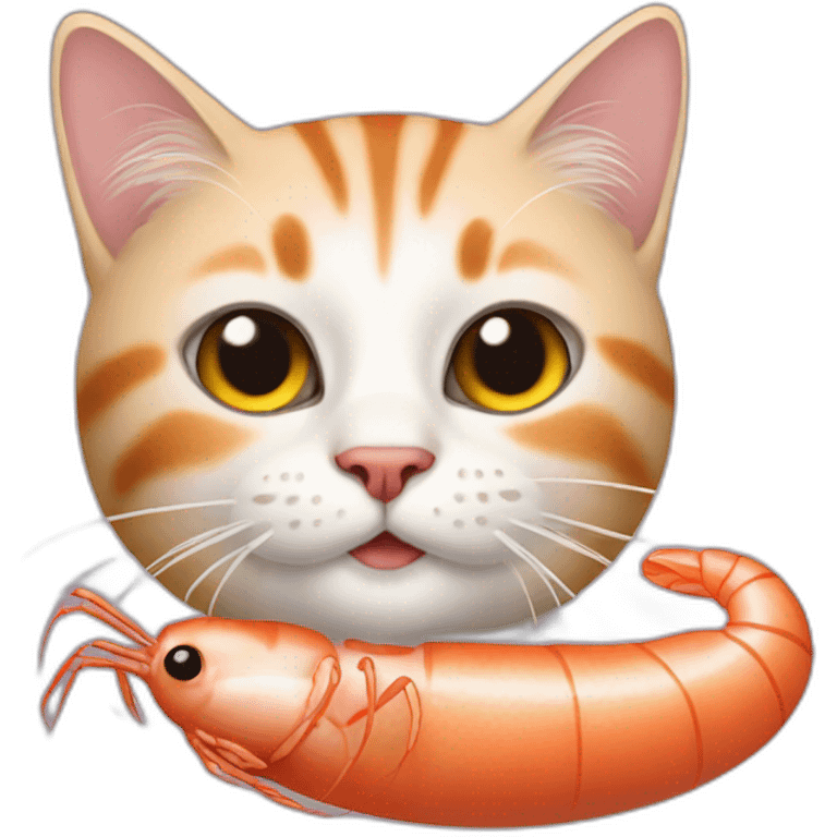 Cat with shrimp emoji