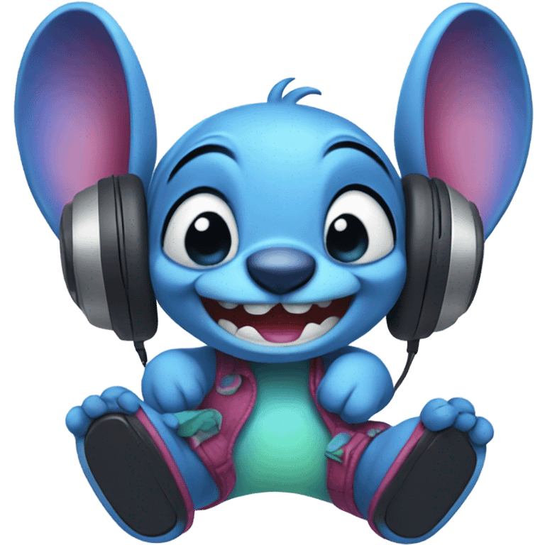 Sitich with stitch headphones  emoji