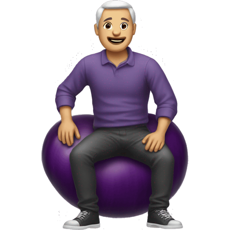 Man sitting on eggplant emoji