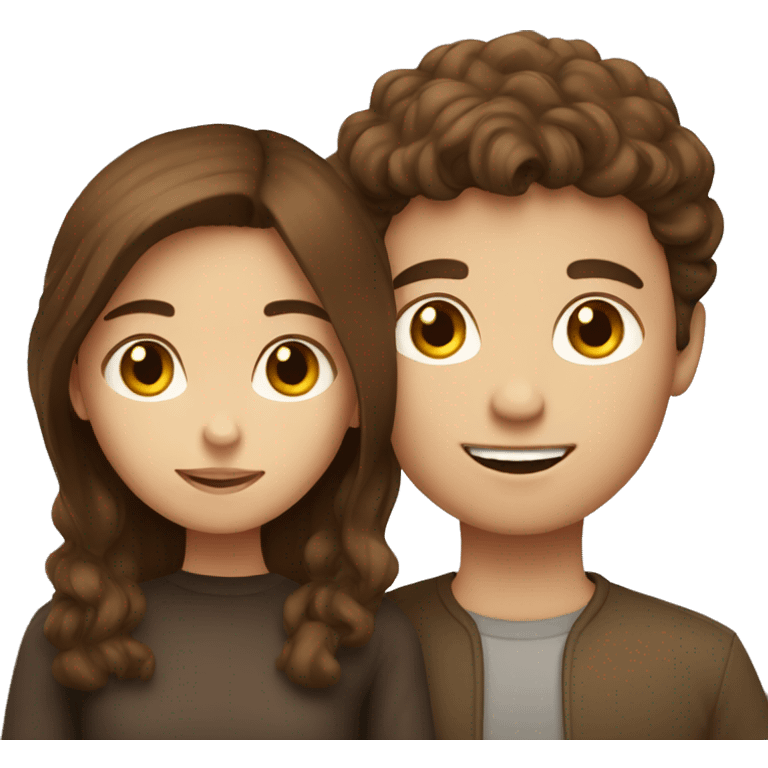 brown hair girl with brown haired boy emoji