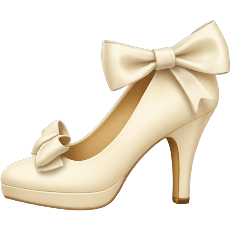 Cream Heels with bow emoji