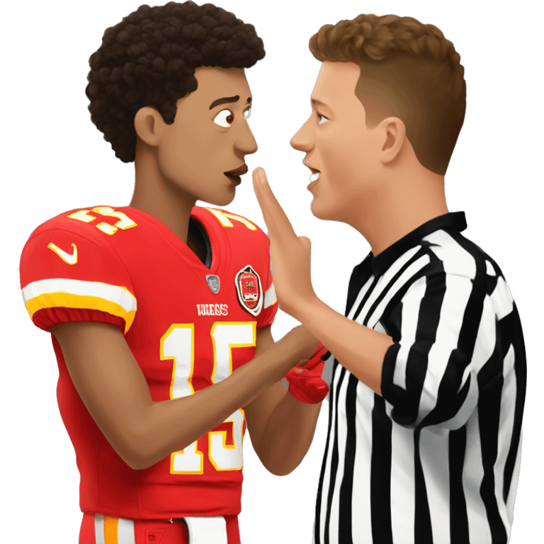 Patrick Mahomes kissing a referee emoji