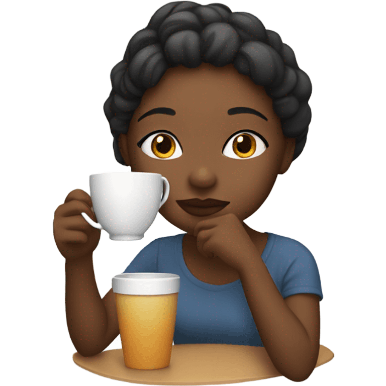 Girl sipping tea emoji