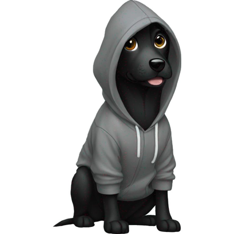 black dog wearing a hoodie emoji