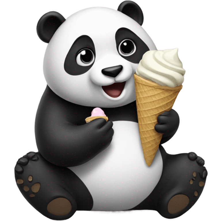 Panda eating ice cream emoji