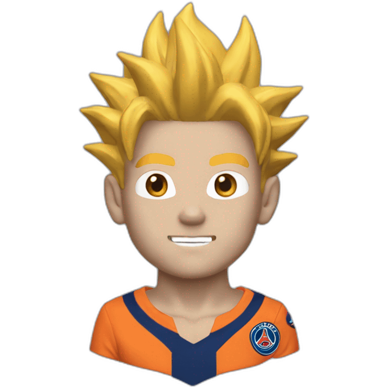 san goku head with a psg home kit emoji