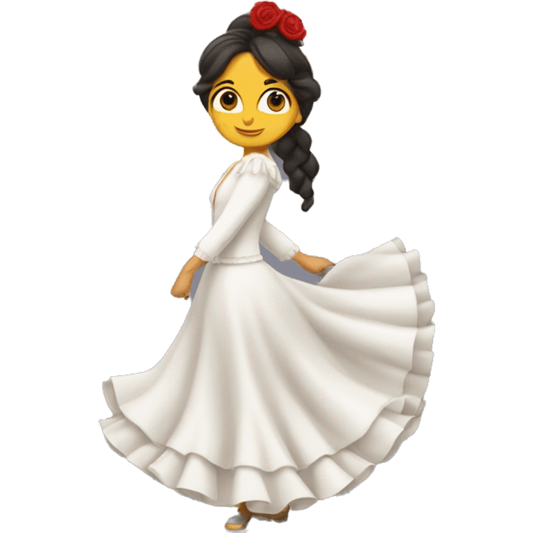 Bailadora flamenco blanca con pelo largo y crespo emoji