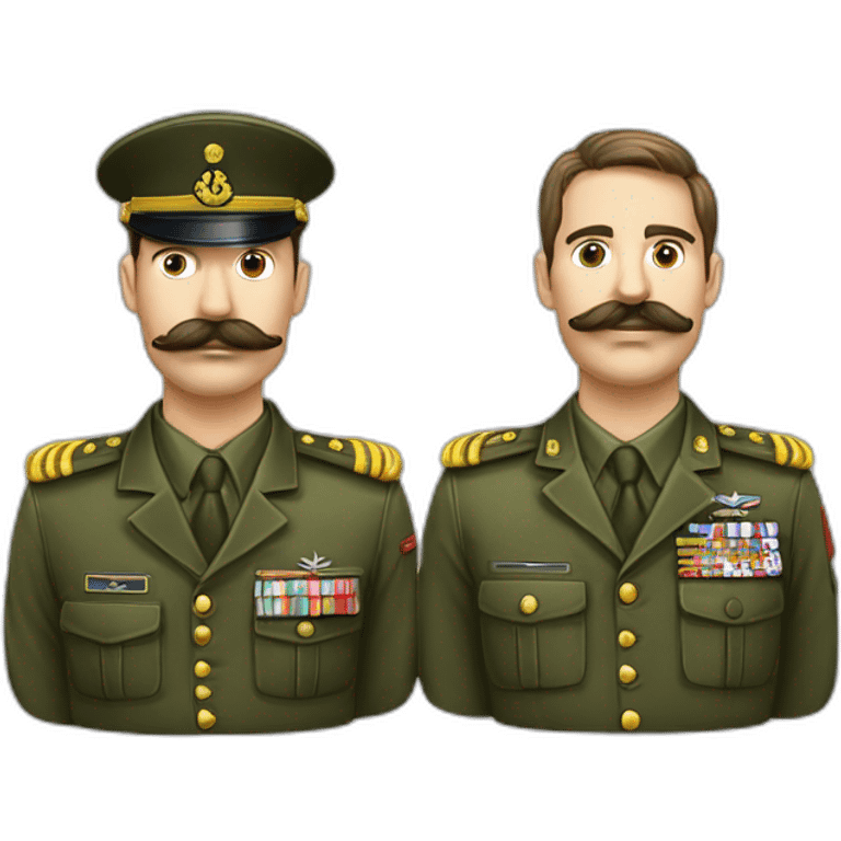 Militaire moustache au milieu et cheveu plaqué sur le côté emoji