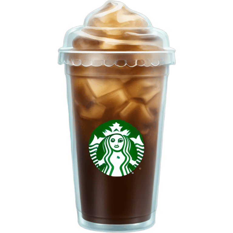 Starbuck ice coffee with ice cubes emoji