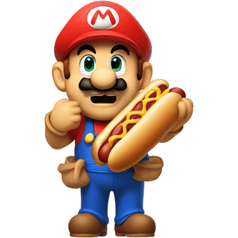 Mario eating hot dog emoji