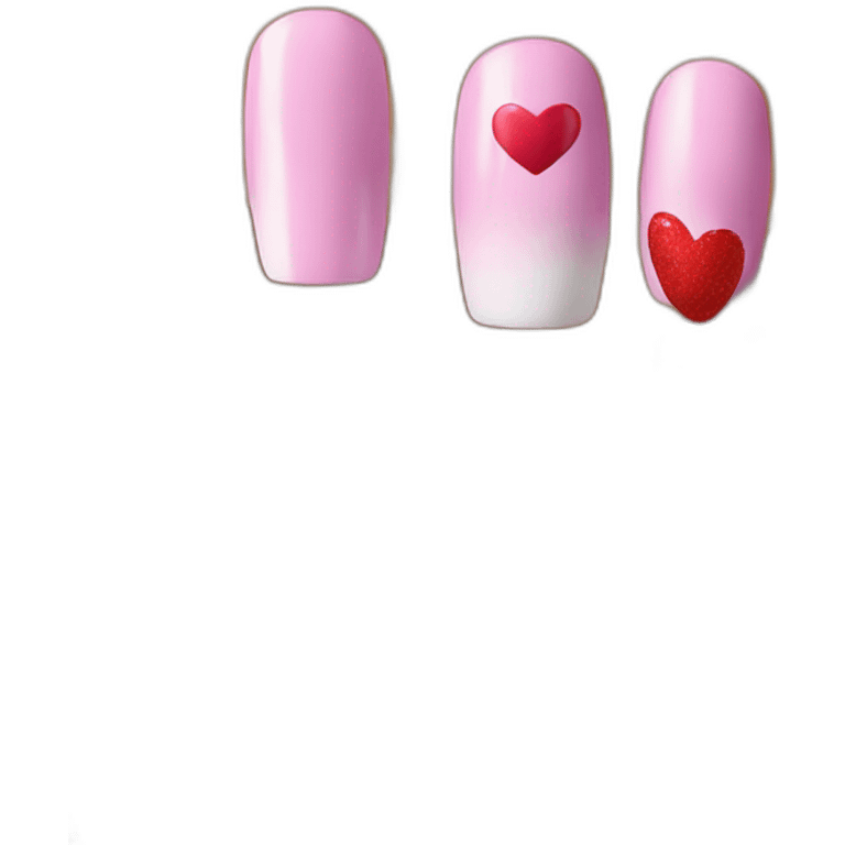 Valentine’s nails  emoji