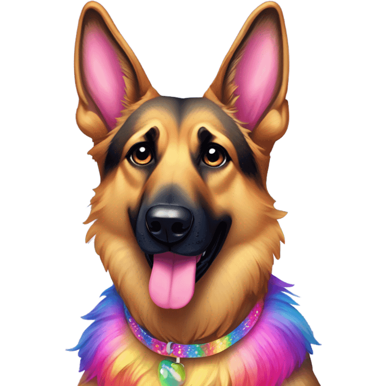 Rainbow Lisa frank German shepherd  emoji