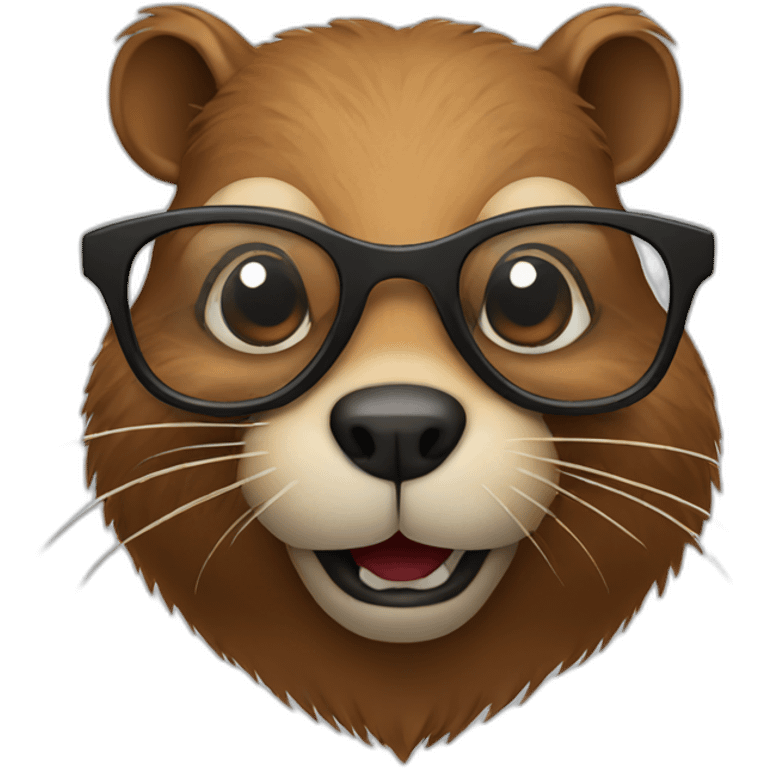 beaver with glasses emoji