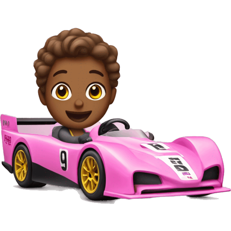 Pink race car  emoji