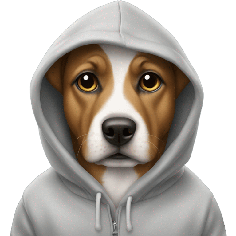 Dog wearing hoodie emoji