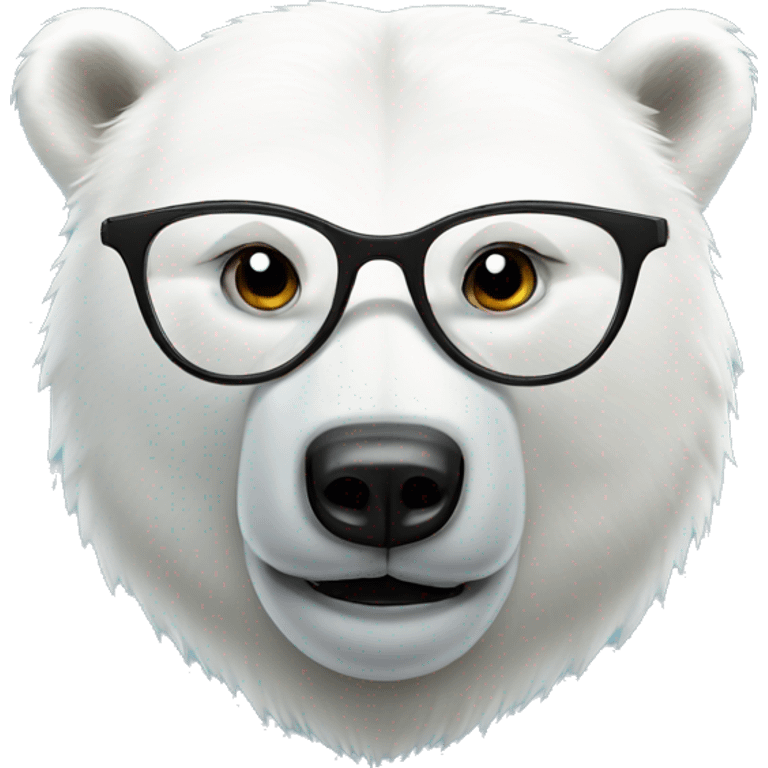 polar bear wear glasses emoji