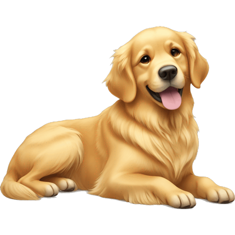 golden retriever laying on back emoji