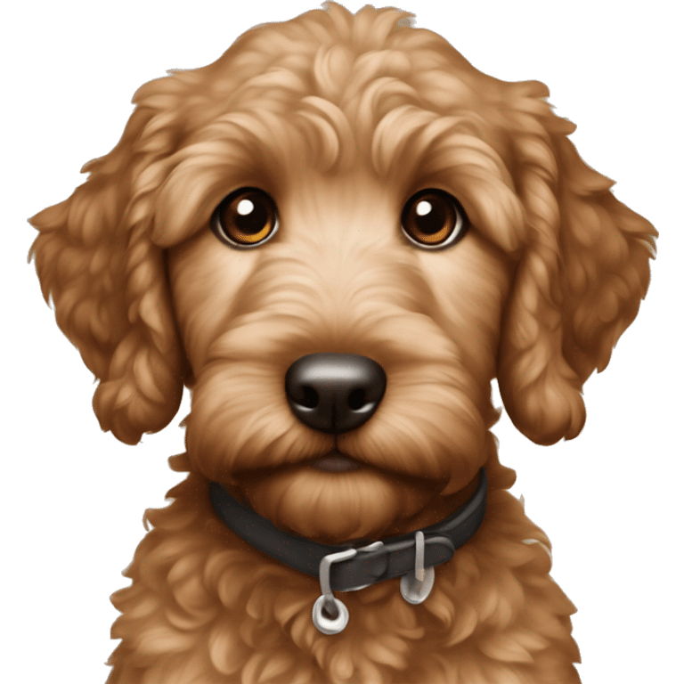 Little brown golden doodle puppy  emoji