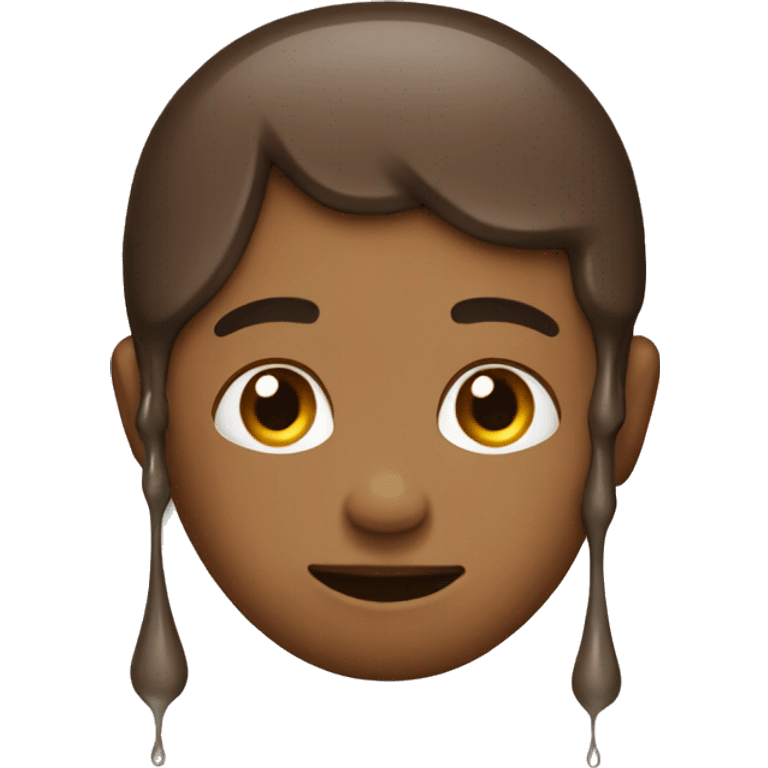 the human rain brown in color with its ends melting emoji