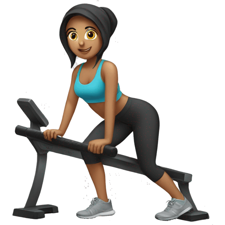 Girl arab doing workout  emoji