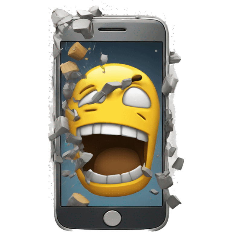 Smashing phone emoji