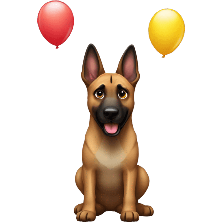 malinois funny with baloon emoji