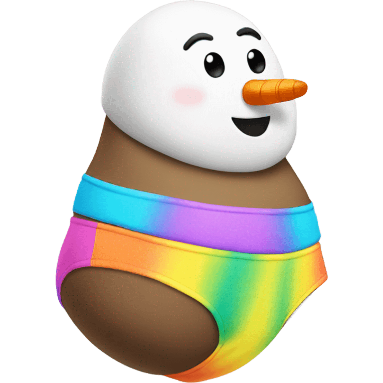 A snowman wearing a bikini  emoji