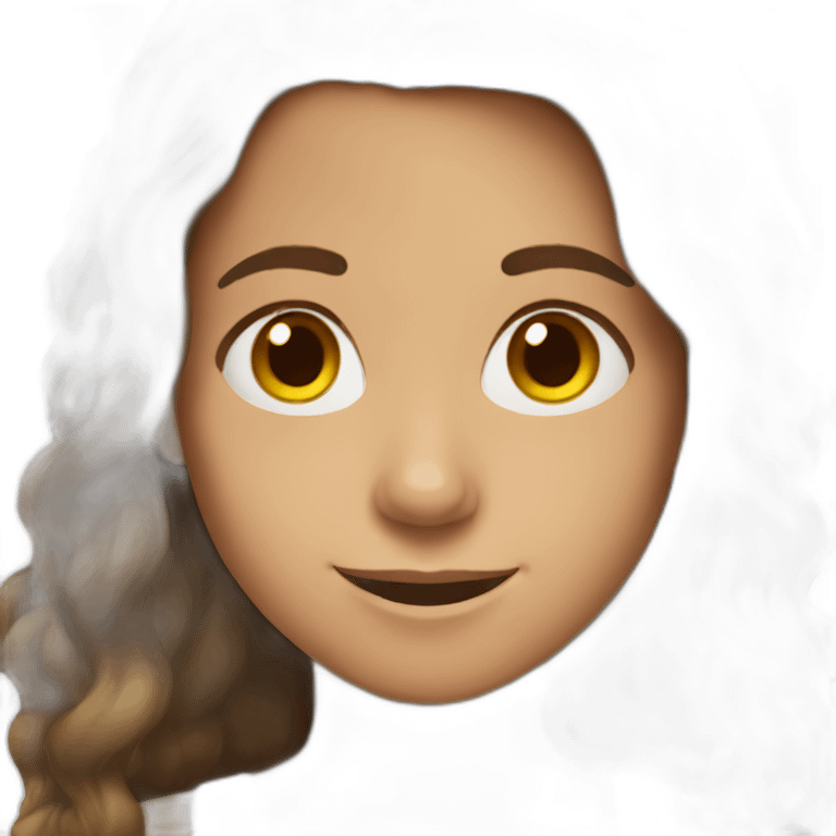 Spanish Teenager girl long Brown hair smiling emoji