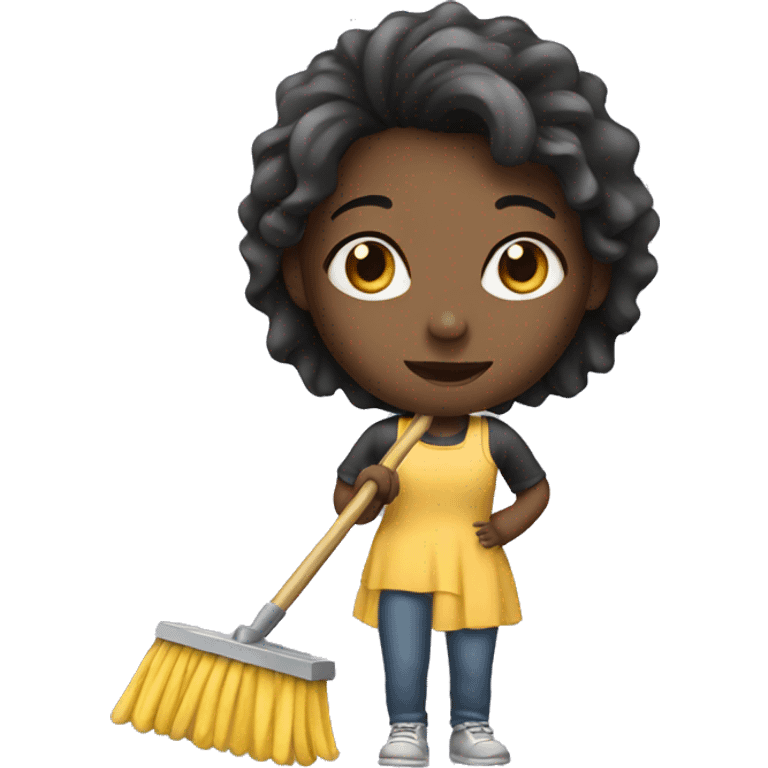 Girl with a mop emoji