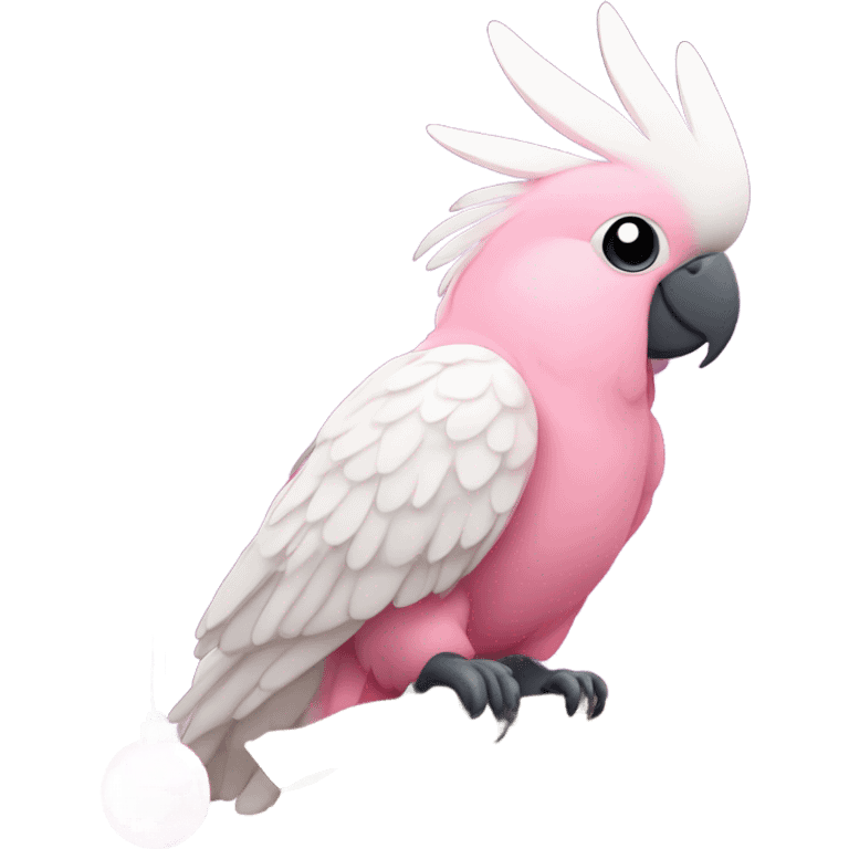 Pink cockatoo in christmas tree  emoji