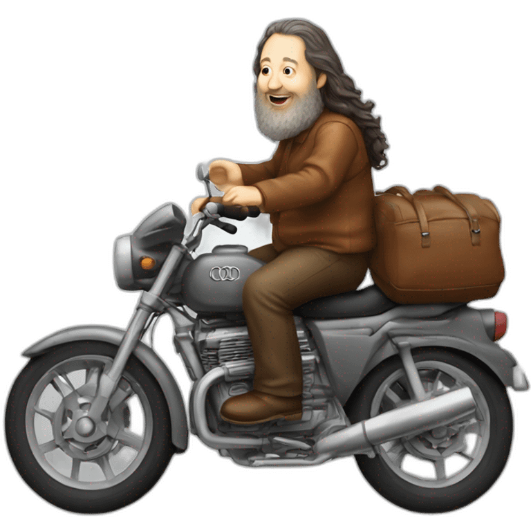 richard stallman riding an audi emoji