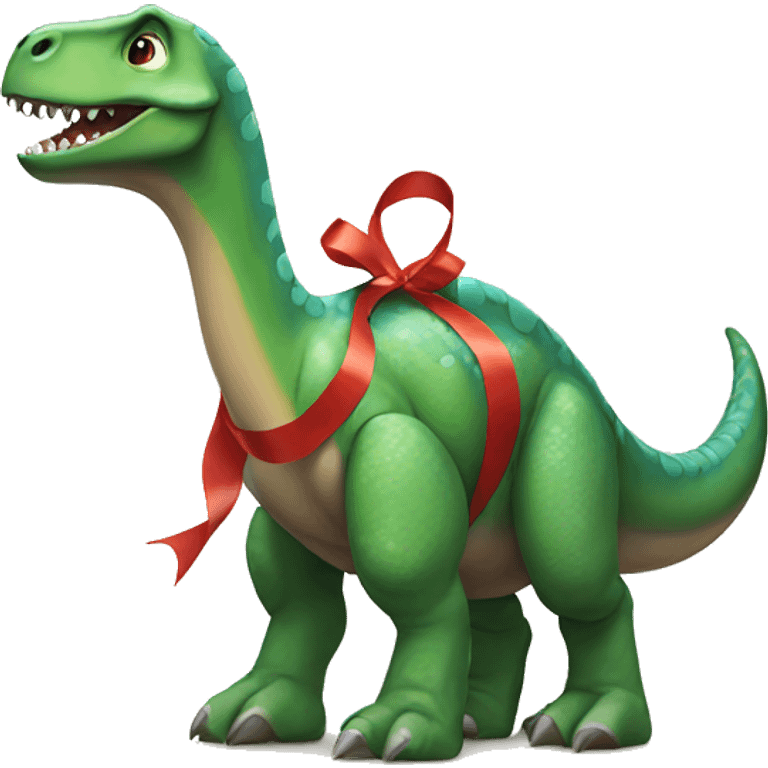 Dinosaur with ribbon emoji