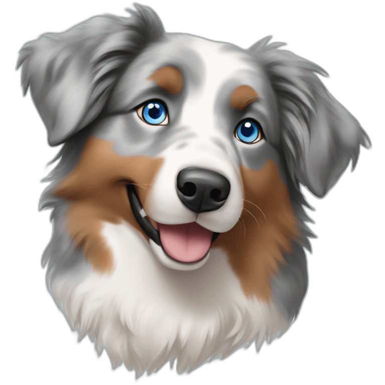 Australian shepherd light coloured blue eyes emoji