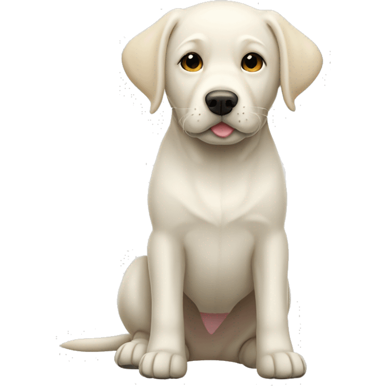 White Labrador wear combineson emoji