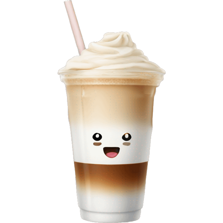 Ice latte with a cute straw  emoji